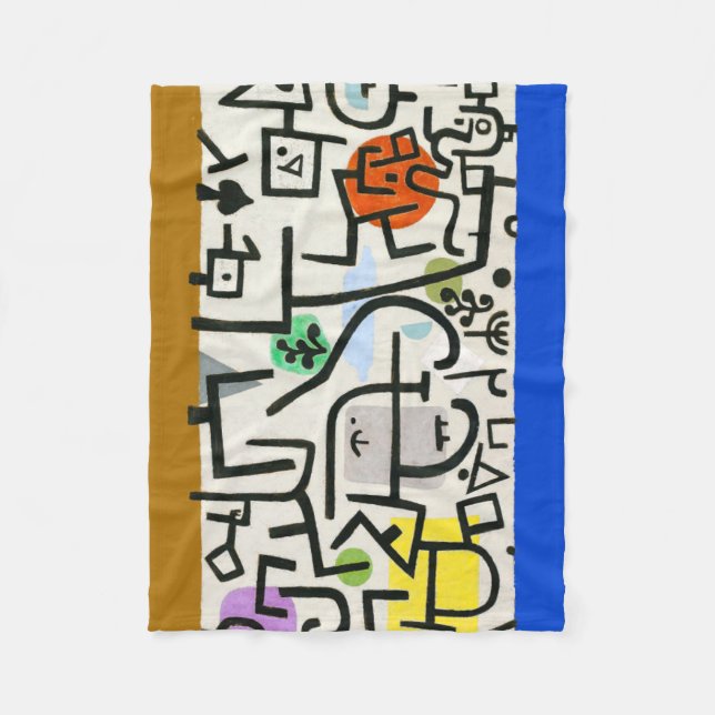 Paul Klee Rich Harbour Abstract Expressionism Fleece Blanket (Front)