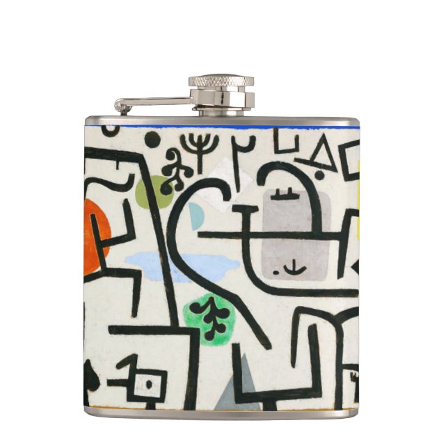 Paul Klee Rich Harbour Abstract Expressionism Hip Flask (Front)
