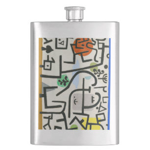 Paul Klee Rich Harbour Abstract Expressionism Hip Flask