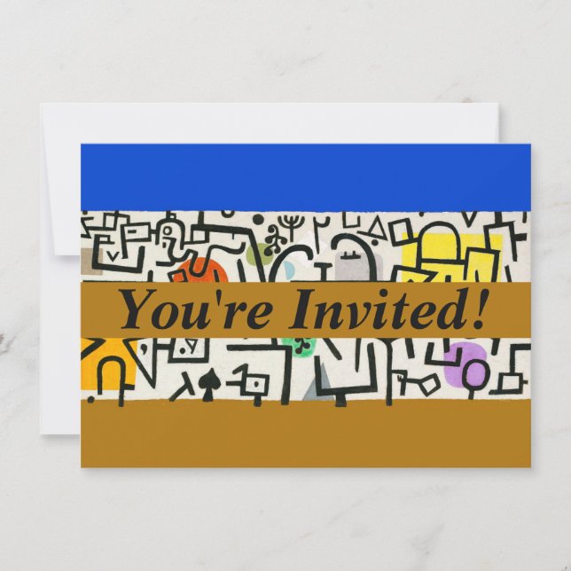 Paul Klee Rich Harbour Abstract Expressionism Invitation (Front)