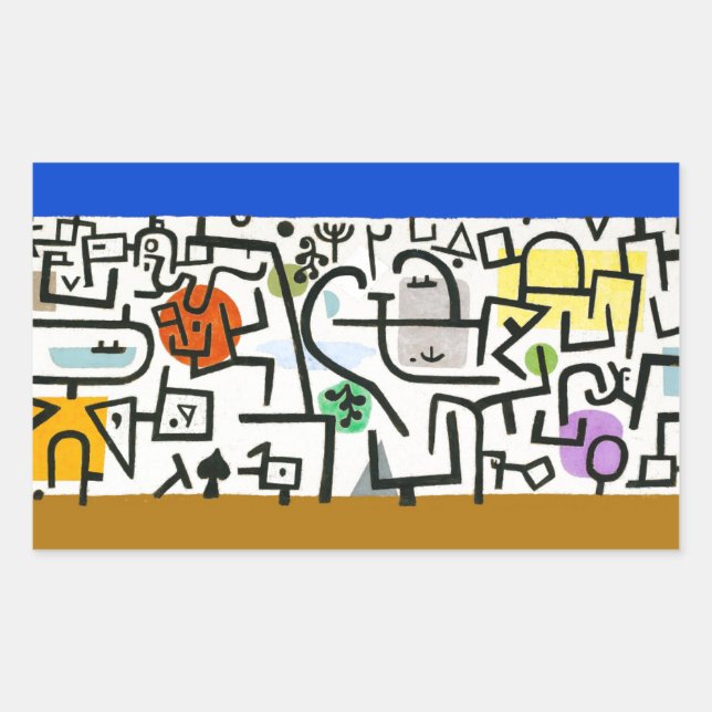 Paul Klee Rich Harbour Abstract Expressionism Rectangular Sticker (Front)