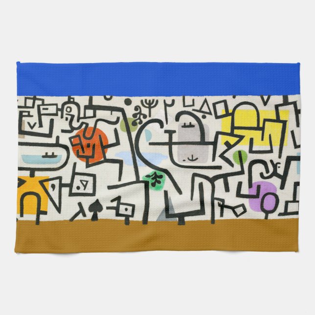 Paul Klee Rich Harbour Abstract Expressionism Tea Towel (Horizontal)