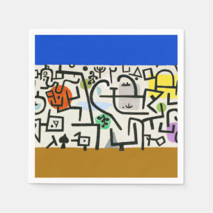 Paul Klee Rich Port Harbour Abstract Travel Napkin