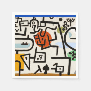 Paul Klee "Rich Port" Modern Abstract Napkin