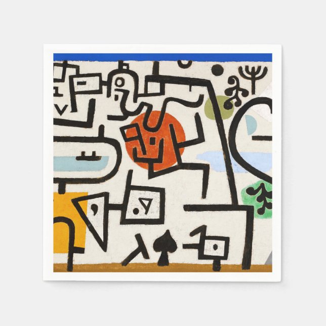 Paul Klee "Rich Port"  Modern Abstract Napkin (Front)