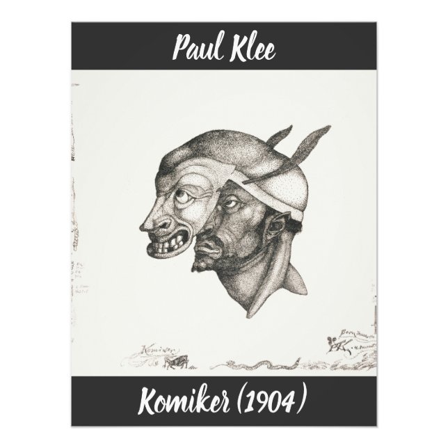 Paul Klee Sketch Komiker (the Mask) Photo Print (Front)