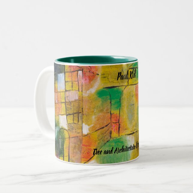 Paul Klee Tree and Architecture Rhythms Two-Tone Coffee Mug (Front Left)
