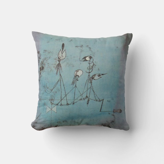 Paul Klee Twittering Machine Pillow (Front)