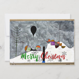 Paul Klee - Winter, abstract art Christmas Holiday Card