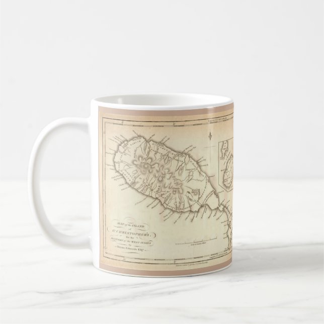 Paul McGehee "Antique St.Kitts & Nevis Map" Mug (Left)