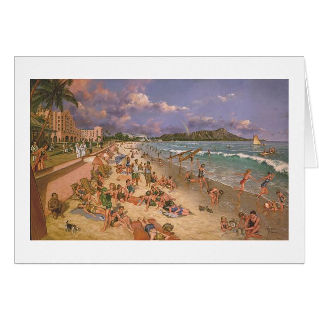 Paul McGehee "On the Beach at Waikiki" Card (Front Horizontal)