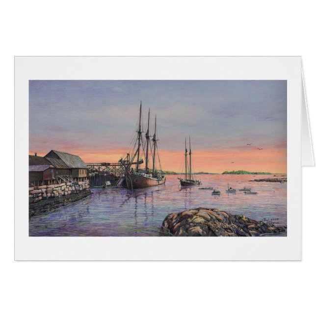 Paul McGehee "Schooners at Stonington" Card (Front Horizontal)