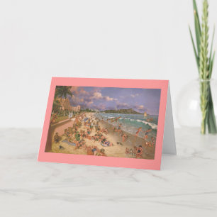 Paul McGehee "The Beach at Waikiki" Christmas Card