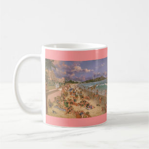 Paul McGehee "The Beach at Waikiki" Hawaiian Mug