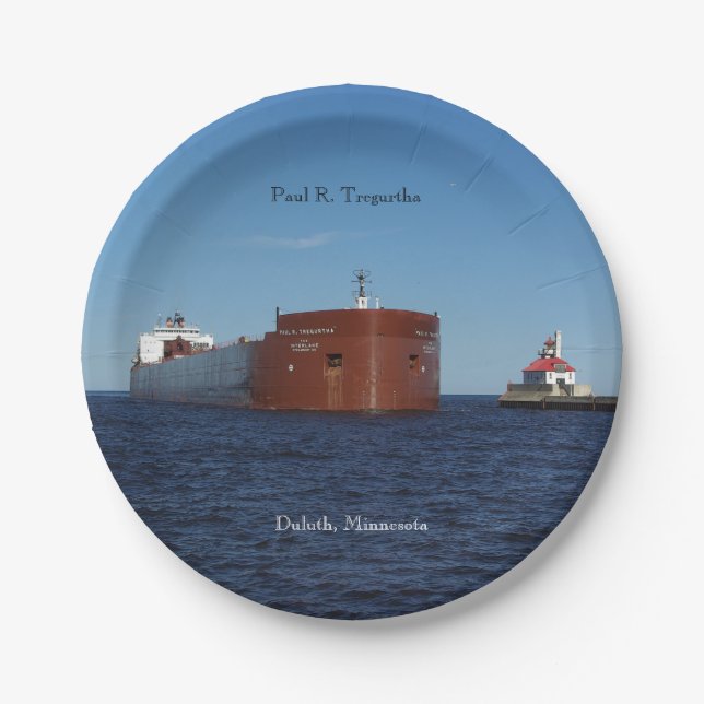 Paul R. Tregurtha Duluth paper plate (Front)