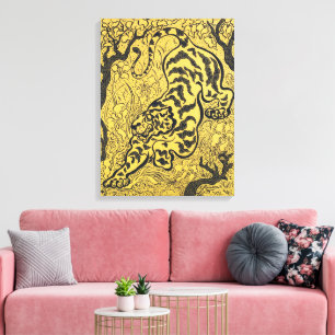 Paul Ranson Vintage Art Nouveau Yellow Tiger Print
