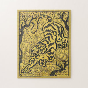 Paul Ranson Vintage Art Nouveau Yellow Tiger Print Jigsaw Puzzle