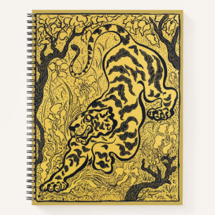 Paul Ranson Vintage Art Nouveau Yellow Tiger Print Notebook