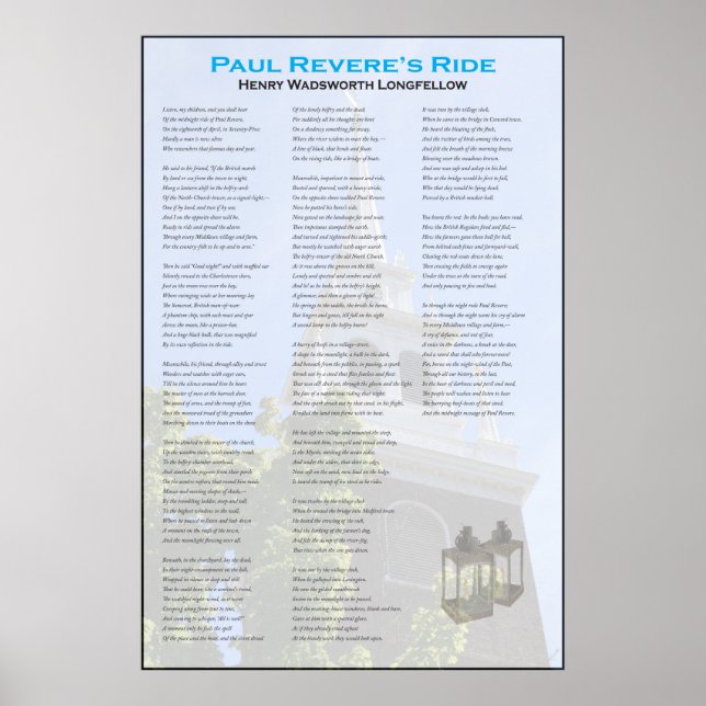 Paul Revere's Midnight Ride by Longfellow Poster (Front)