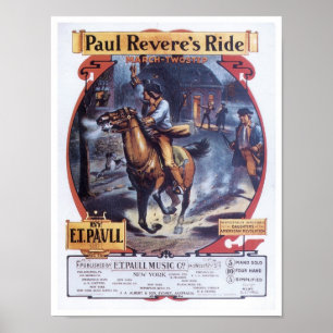 Paul Revere's Ride Vintage Songbook Cover Poster