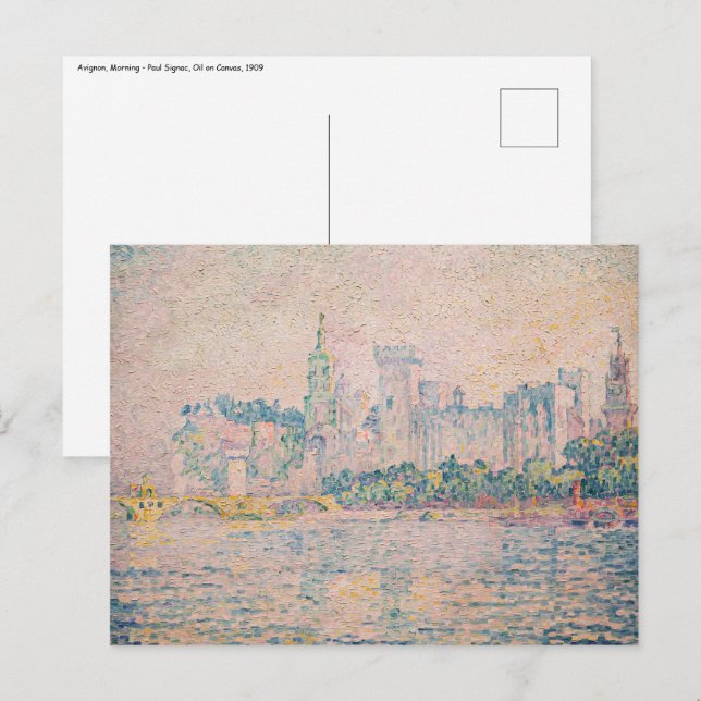 Paul Signac - Avignon, Morning Postcard (Front/Back)