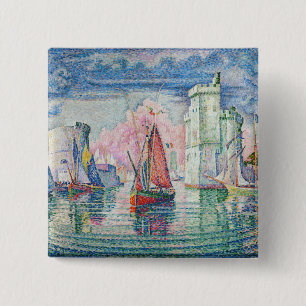 Paul Signac - Entrance of La Rochelle Harbour 15 Cm Square Badge