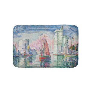 Paul Signac - Entrance of La Rochelle Harbour Bath Mat
