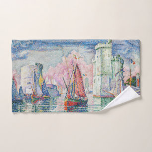 Paul Signac - Entrance of La Rochelle Harbour Bath Towel Set