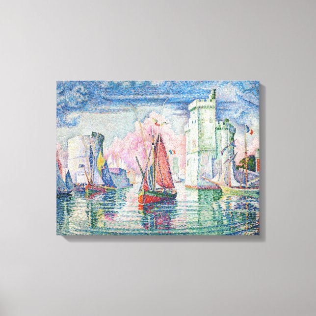 Paul Signac - Entrance of La Rochelle Harbour Canvas Print (Front)