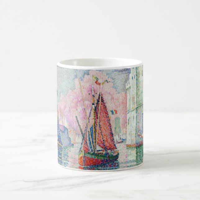 Paul Signac - Entrance of La Rochelle Harbour Coffee Mug (Center)