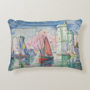 Paul Signac - Entrance of La Rochelle Harbour Decorative Cushion