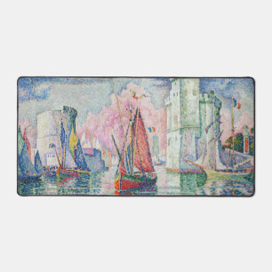 Paul Signac - Entrance of La Rochelle Harbour Desk Mat