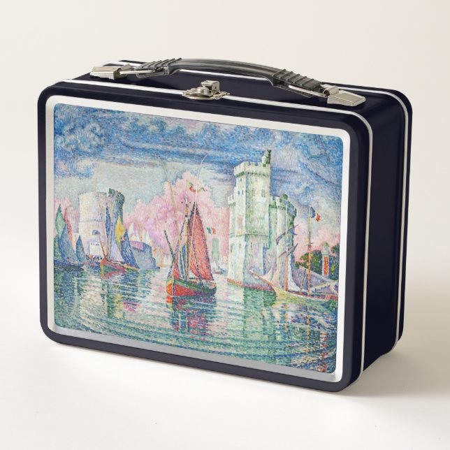 Paul Signac - Entrance of La Rochelle Harbour Metal Lunch Box (Front)