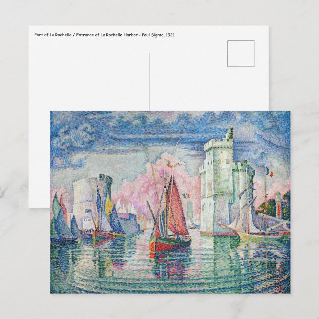 Paul Signac - Entrance of La Rochelle Harbour Postcard (Front/Back)