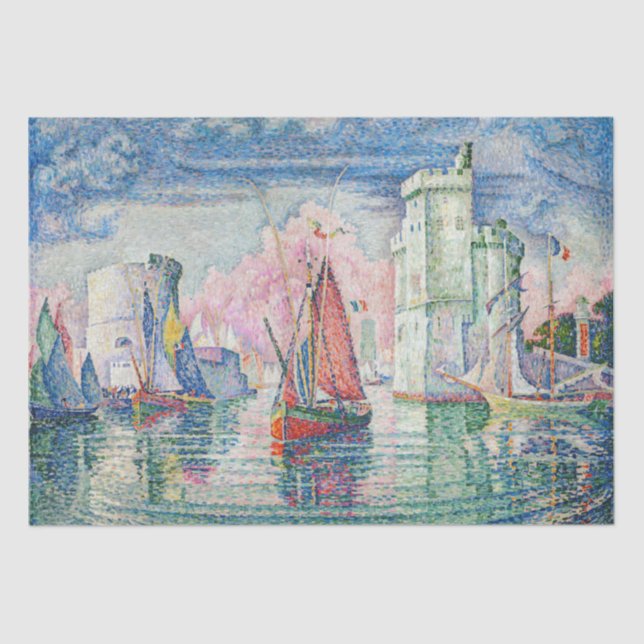 Paul Signac - Entrance of La Rochelle Harbour Tissue Paper (Front)