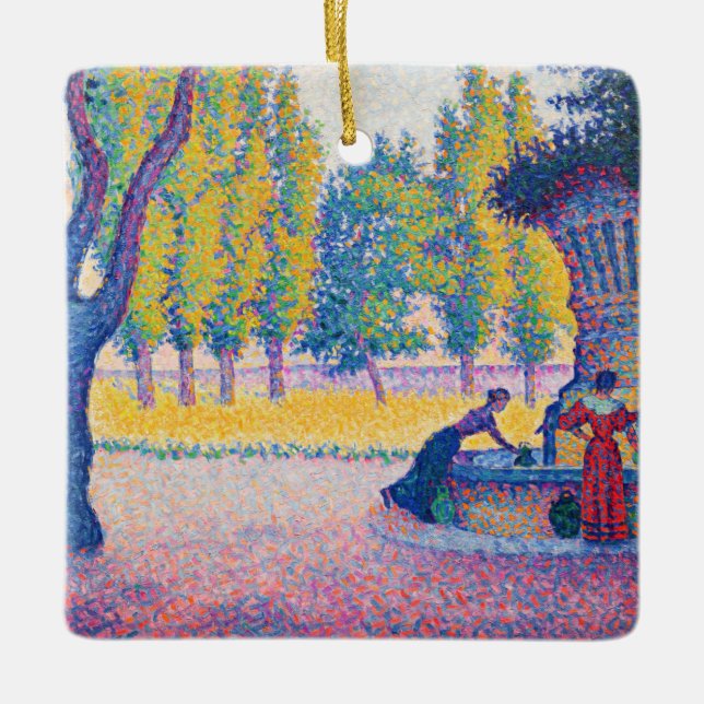 Paul Signac - Fountain des Lices, Saint-Tropez Ceramic Ornament (Front)