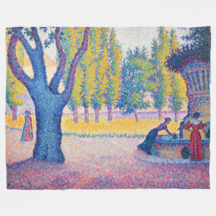 Paul Signac - Fountain des Lices, Saint-Tropez Fleece Blanket