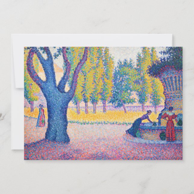 Paul Signac - Fountain des Lices, Saint-Tropez Invitation (Front)