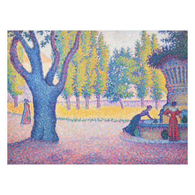 Paul Signac - Fountain des Lices, Saint-Tropez Tablecloth (Front (Horizontal))