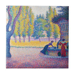 Paul Signac - Fountain des Lices, Saint-Tropez Tile