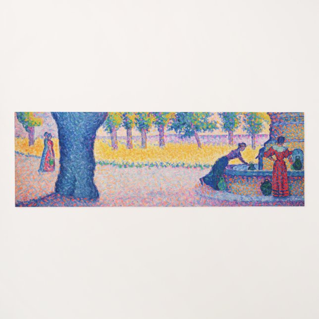 Paul Signac - Fountain des Lices, Saint-Tropez Yoga Mat (Back (Horizontal))
