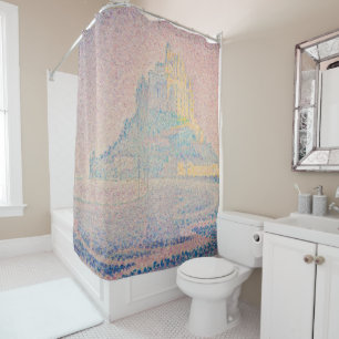 Paul Signac - Mont Saint Michel, Fog and Sun Shower Curtain