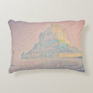 Paul Signac - Mount Saint Michel Fog and Sun Decorative Cushion