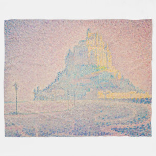 Paul Signac - Mount Saint Michel Fog and Sun Fleece Blanket