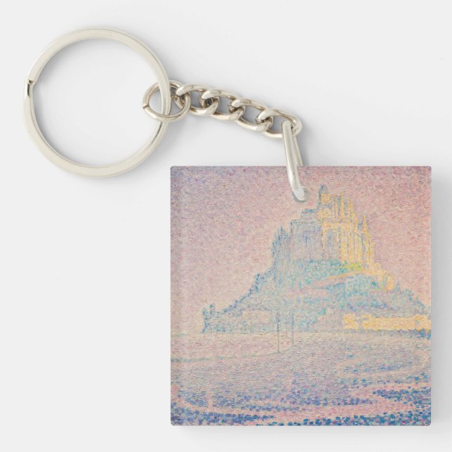 Paul Signac - Mount Saint Michel Fog and Sun Key Ring (Front)