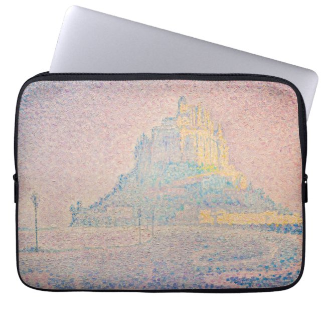 Paul Signac - Mount Saint Michel Fog and Sun Laptop Sleeve (Front)