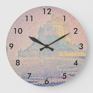 Paul Signac - Mount Saint Michel Fog and Sun Large Clock