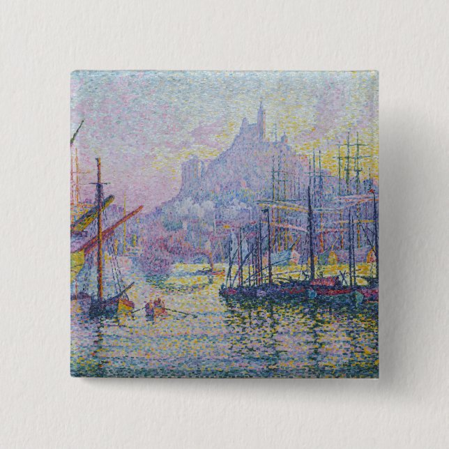Paul Signac - Notre-Dame-de-la-Garde, Marseille 15 Cm Square Badge (Front)