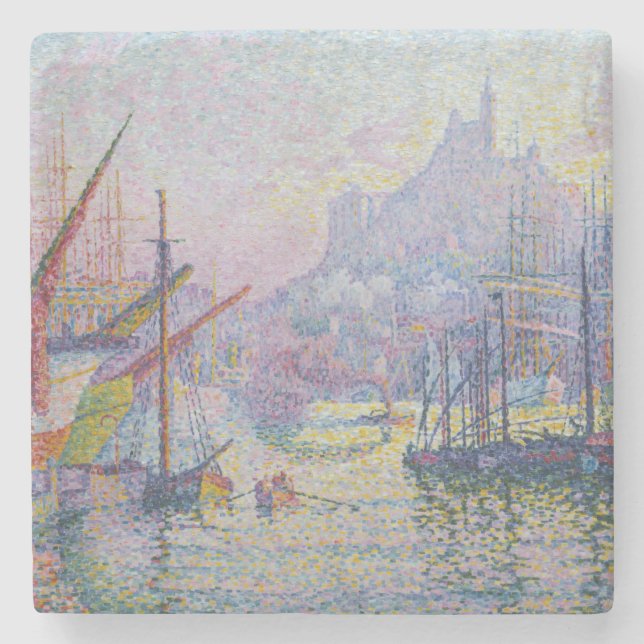 Paul Signac - Notre-Dame-de-la-Garde, Marseille Stone Coaster (Front)