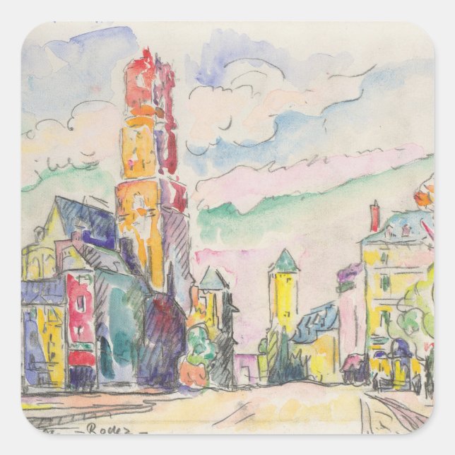 Paul Signac Painting Square Sticker (Front)